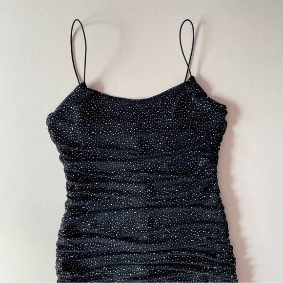Honey Sparkle Strappy Mesh Dress in Black - Picture 2 of 8